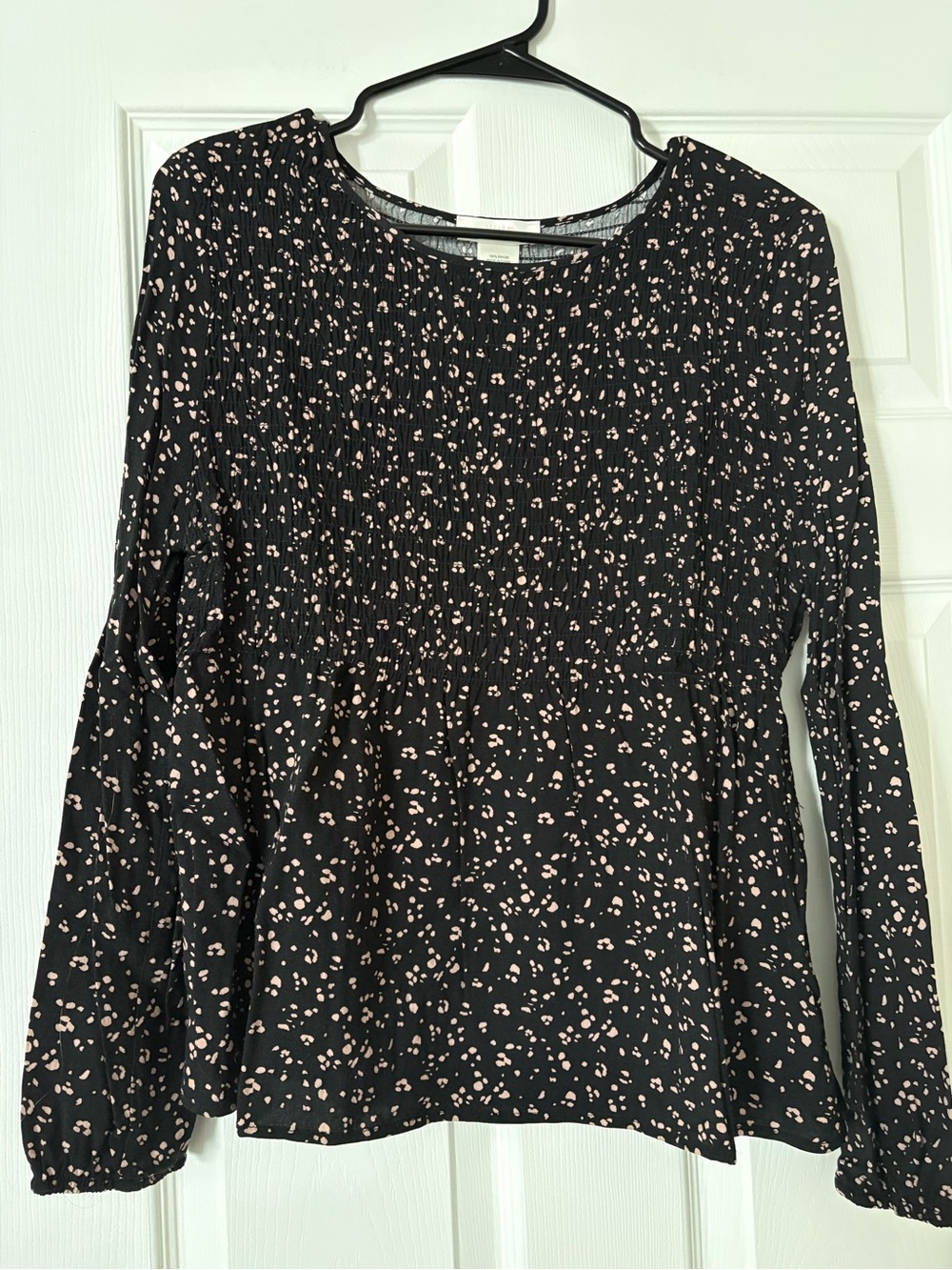URBAN Romantics Black Top with Blush Pink Speckle Print